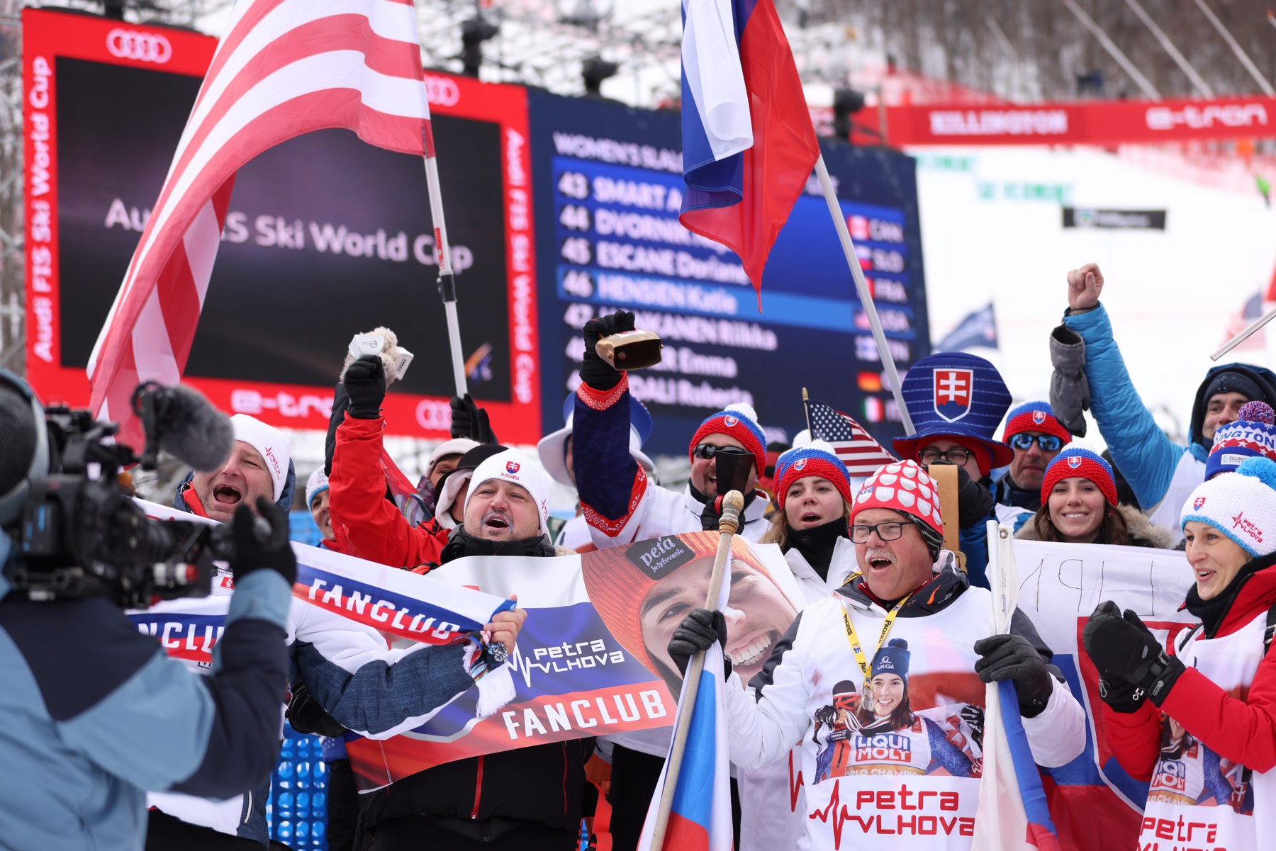 Fans and flags roaring at the finish