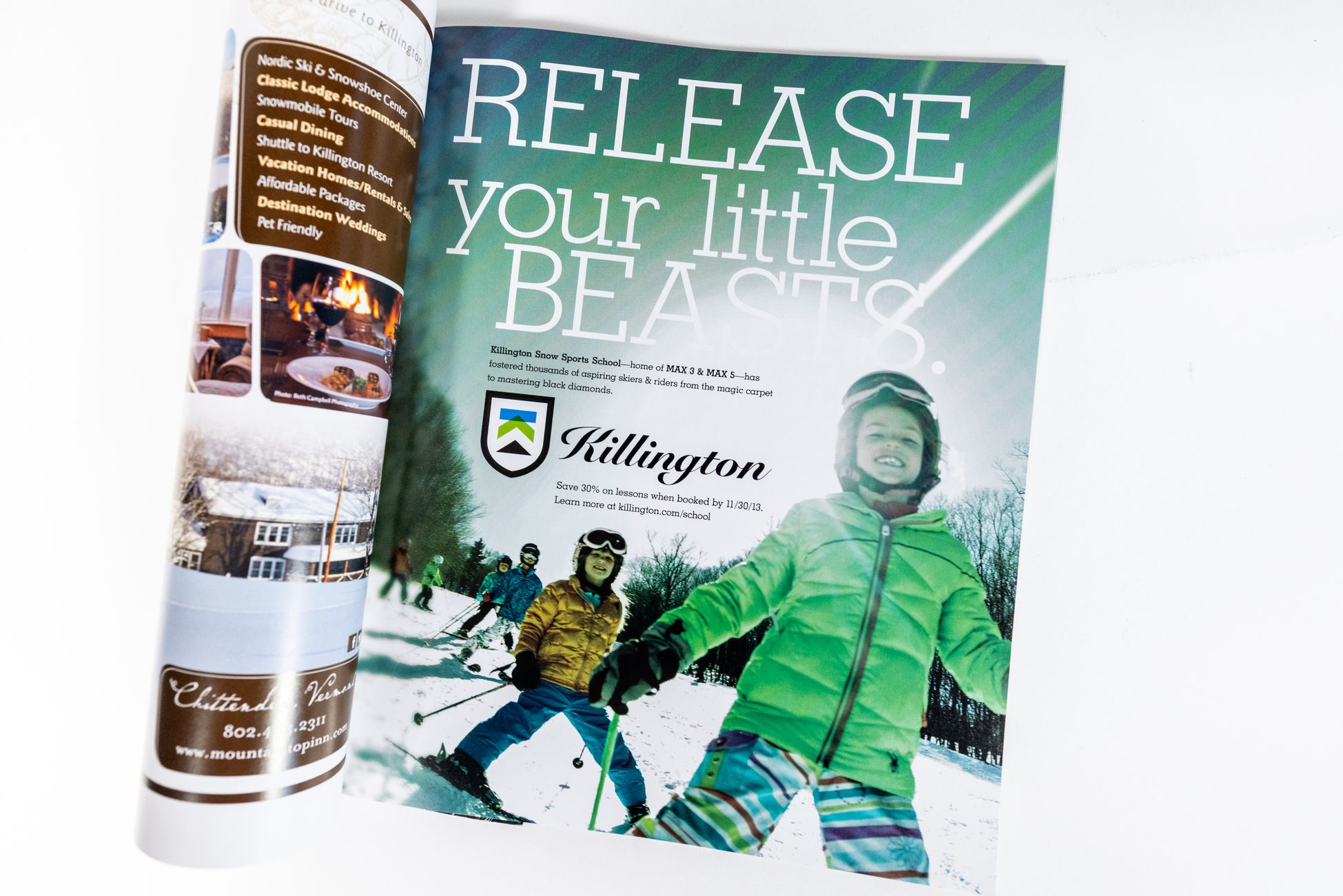 'Release your little Beasts.' — evolved Snow Sports School ad